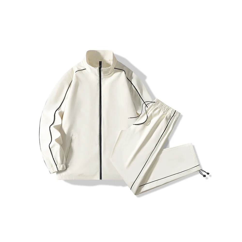 

Outdoor Casual Sportswear Jaet Set for Men Spring Autumn Polyester Fiber Long Sve Long Pants Couples Sle