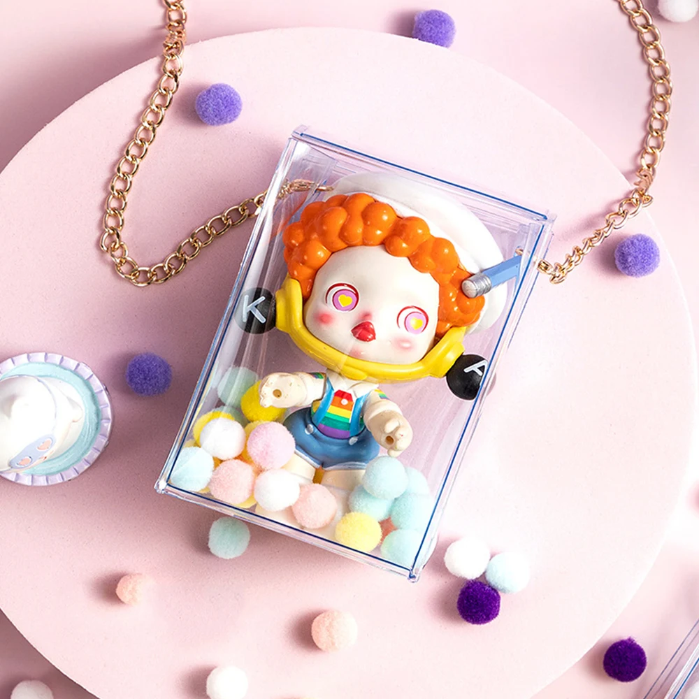 Plush Doll Out Bag Thicken Transparent Keychain Bags Women Jewelry Organizer Headphone Storage Bag Classic Mystery Display Box