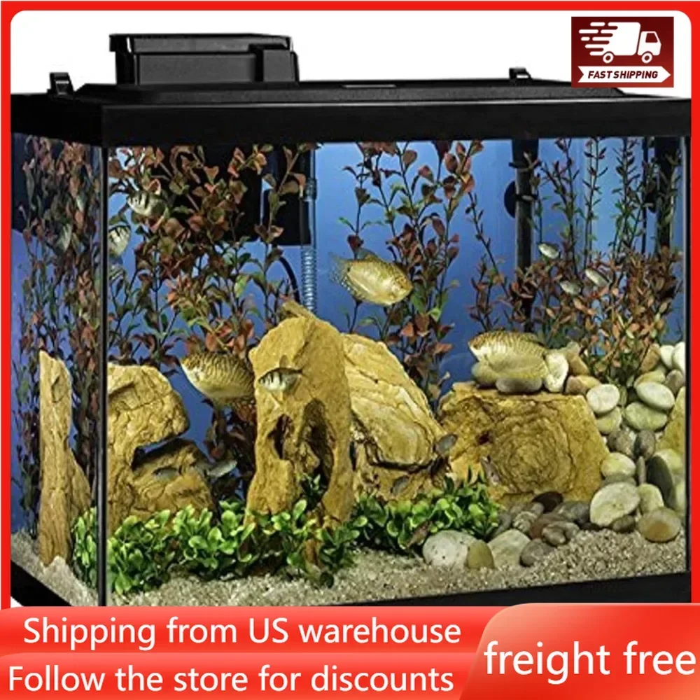 

Glass Fish Aquarium Includes LED Lighting and Decor Fishkeeping Aquarium 20 Gallon Fish Tank Kit Hatchery Aquatic Pet Supplies