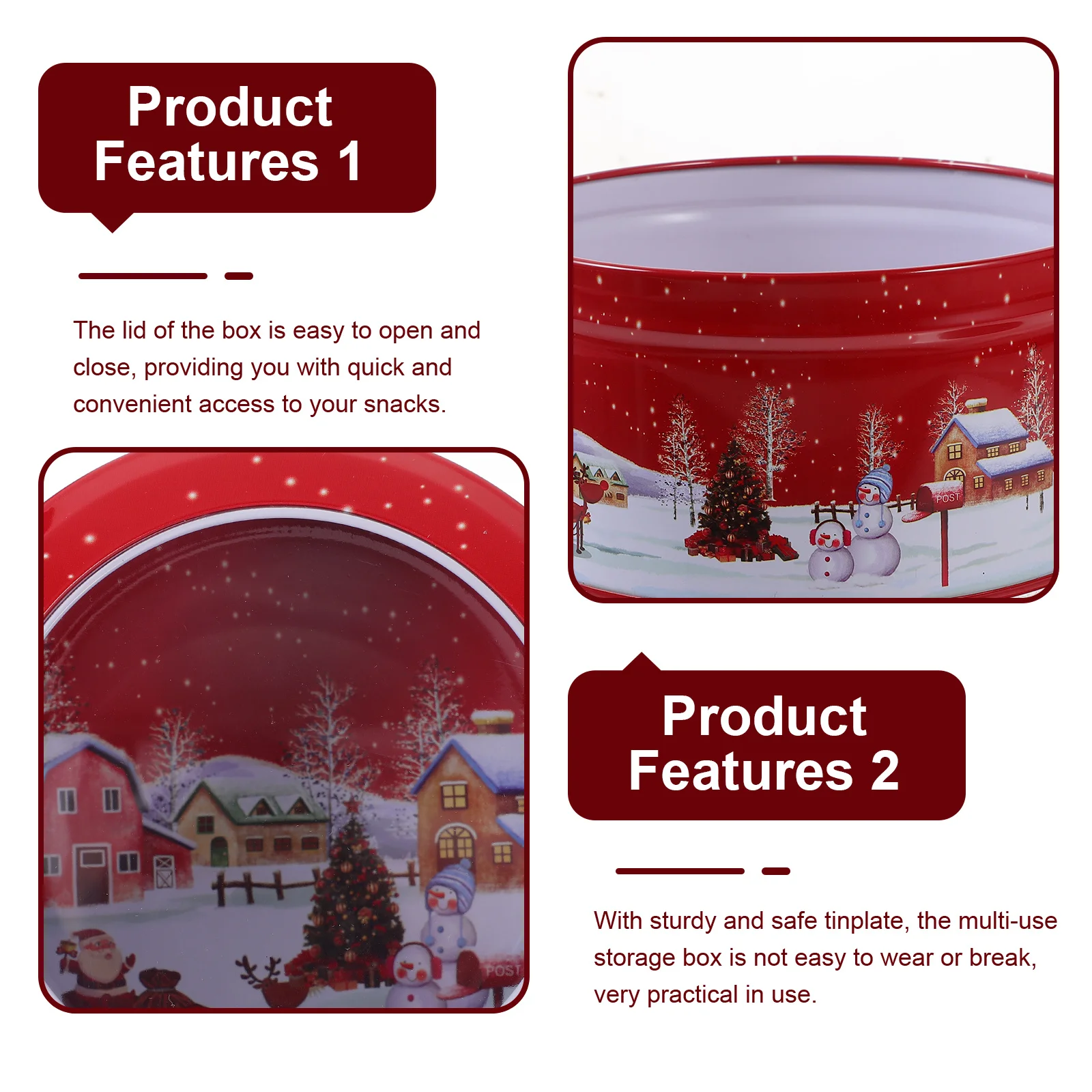 

Tinplate Christmas Cookie Candy Packaging Biscuit Treat Storage Box Xmas Favor Christmas Cookie Tin Tinplate Gift Box