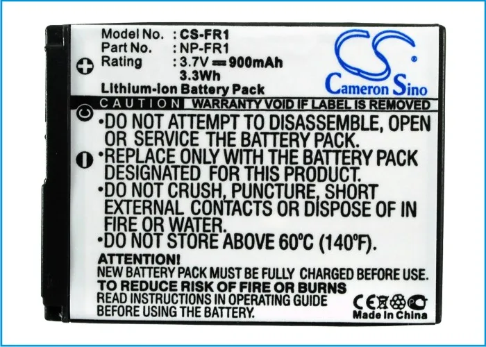 Camera Battery For Sony Cyber-shot DSC-P200 DSC-P150/B DSC-P100/L DSC-P200/B DSC-V3 Capacity 900mAh / 3.33Wh Color Dark Grey