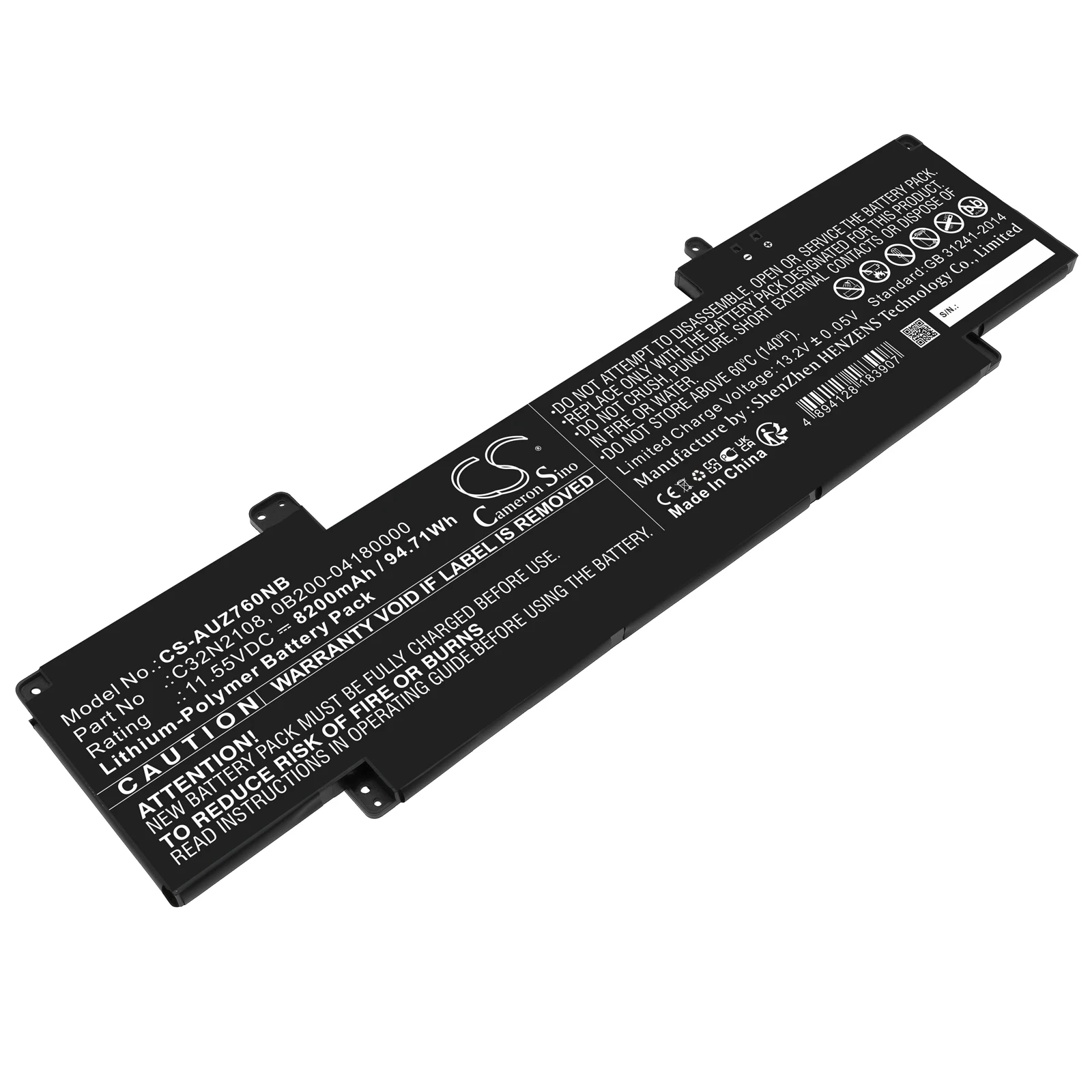

CS Replacement Battery For AsusZenbook Pro 16X OLED,UZ7602ZMC32N2108,0B200-04180000 8200mAh / 9