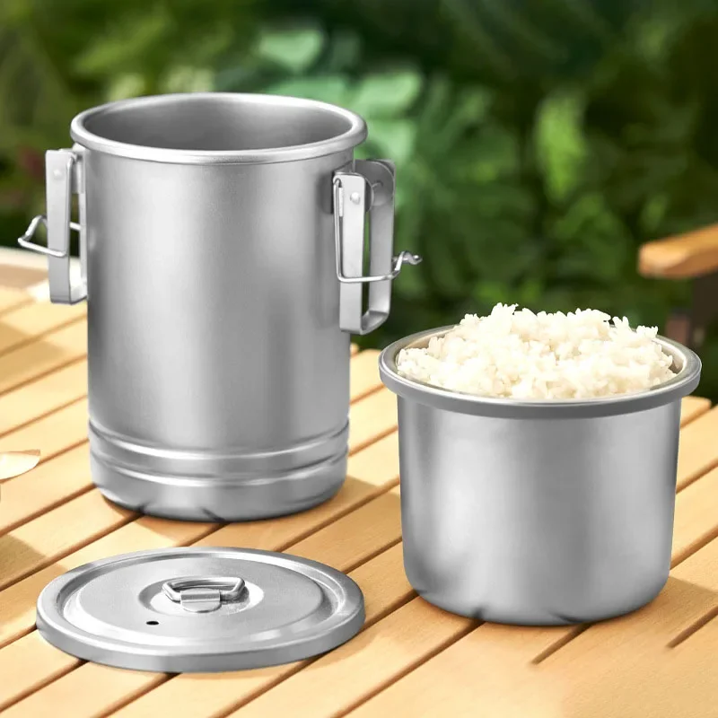 

Home Portable Pot 304 Stainless Steel Outdoor Pot Multifunctional Cooking Camping Digester Hanging Pot Cookware pan