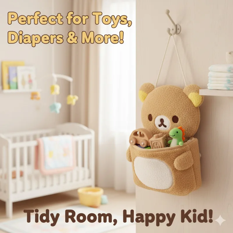 

Rilakkuma Hanging Bag Y2K Ins Kawaii Cartoon Storage Cute High Capacity Plush Decoration Girl Birthday Creative Peripheral Gifts