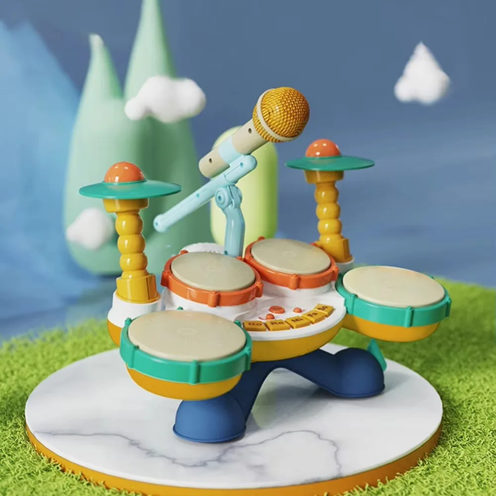 

New Plastic Drum Set Toys Piano Multifunctional Montessori Toys Drum Percussion Instruments Toddlers
