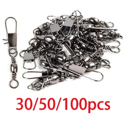 30/50/100pcs Ball Bearing Carp Fishing Tools Boat Hook Goods for Fishing Accessories Professional Interlock Bait Hooks Tool