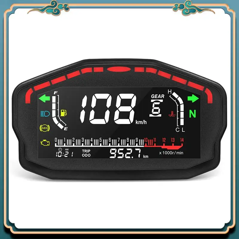

Latest 1Set Motorcycle Digital Dash Digital Panel Universal LED LCD Speedometer Odometer 1,2,4 Cylinders Black