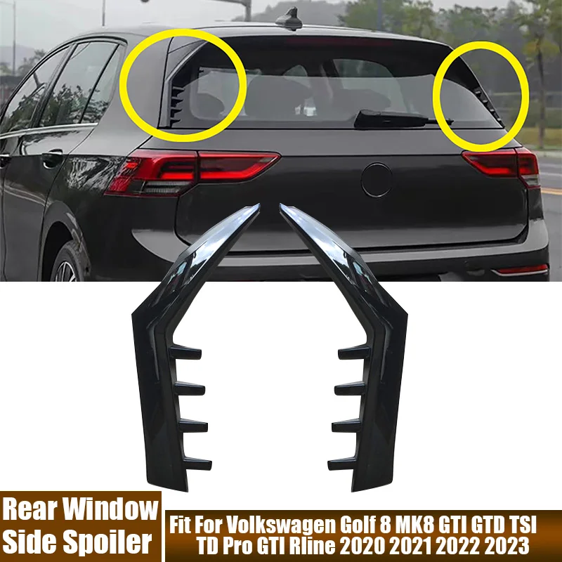 2pcs/set Rear Window Side Spoiler Car Rear Wing Spoiler Fit For Volkswagen Golf 8 MK8 GTI GTD TSI TD Pro GTI Rline 2020-2023