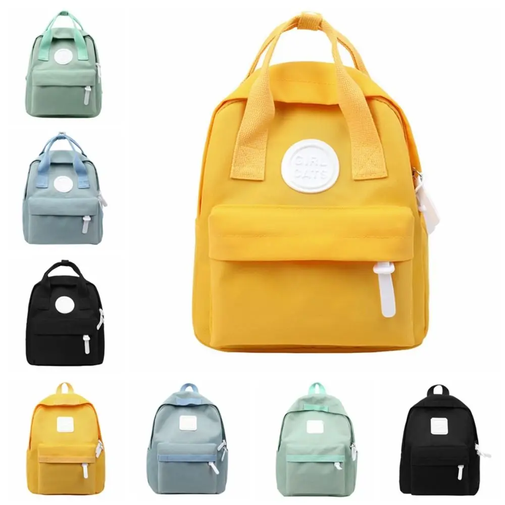 

Solid Color Children Backpack Large Capacity Oxford Cloth Student School Bag Multifunction Handbag Canvas Rucksack Daily