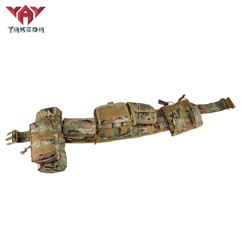 YAKEDA Tactical Waist Bag Camouflage Multifunctional Five-piece Set Tactical Waistband Security Combination Belt Accessory Bag