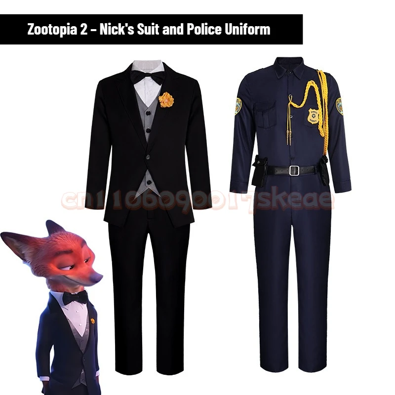 

Season 2 Fox Nick Cosplay Costume Man Nick Cosplay Police Suit Uniform Christmas Halloween Carnival Role Play Outfit Set