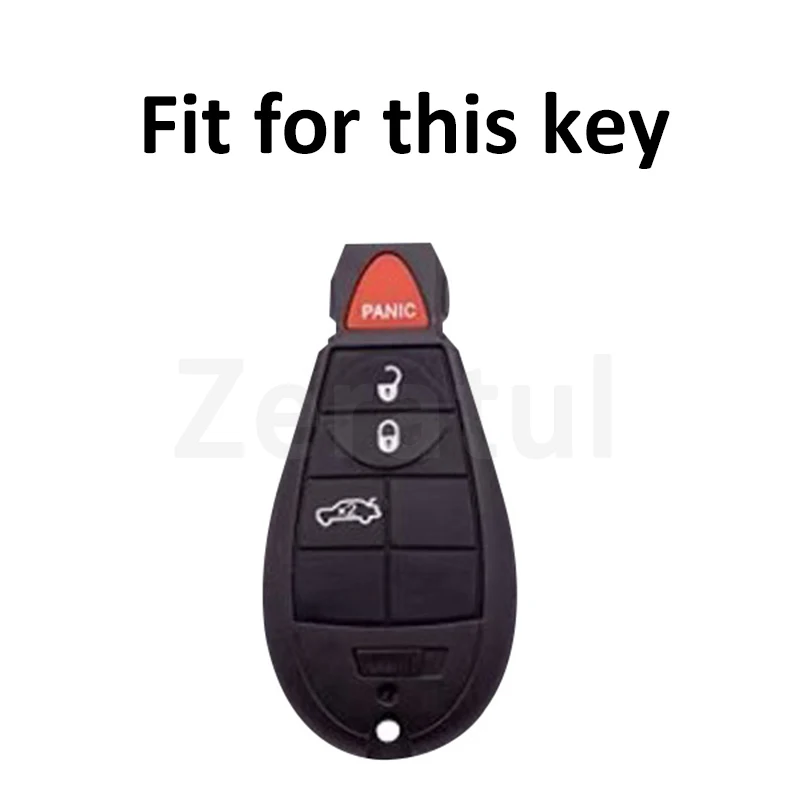 3 Buttons Car Key Fob Cover for Jeep Dodge Ram 1500 Challenger Charger Durango Grand Caravan Journey Chrysler 300 Town Country