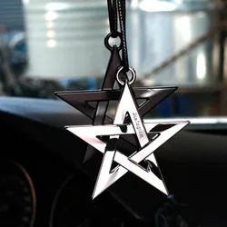 Car Ornament Metal Compass Guide Star Ins Lover Rearview Mirror Hanging Pendant Creativity Zinc Alloy Sanskrit Chain Decoration