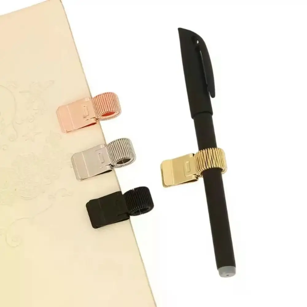 

Creative Metal Pen Clip Heavy-Duty Durable Spring Pen Clip Telescopic Spring Minimalist Retro Pen Clip Student Use