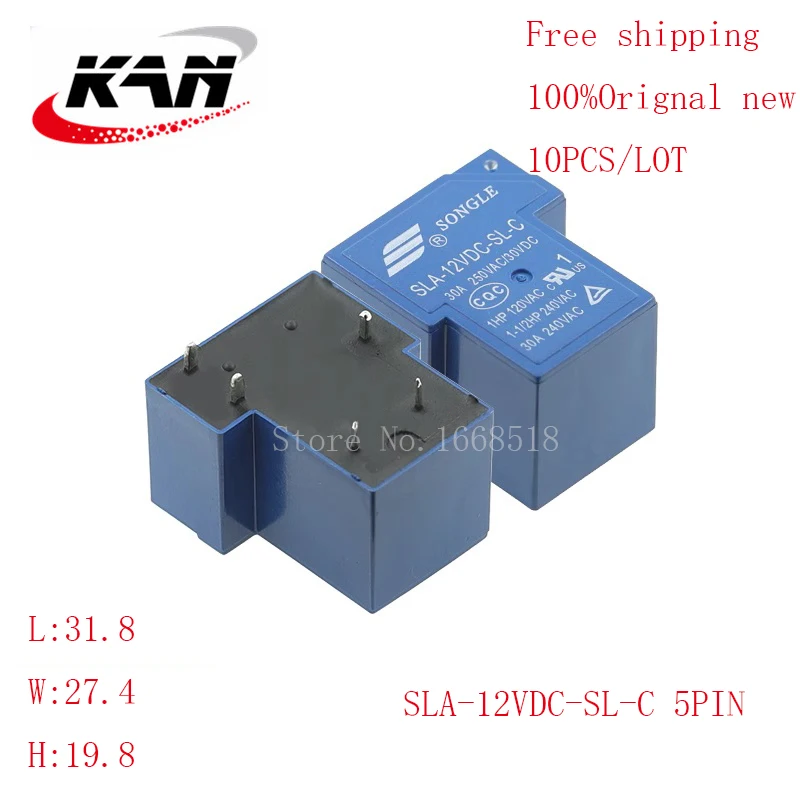 

Free shipping 10pcs relay SLA-12VDC-SL-C SLA 12VDC 30A 250VAC 6PIN Original New