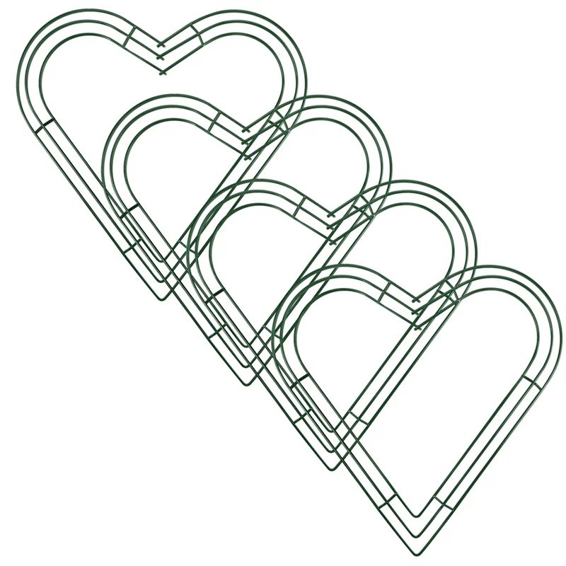 WORTHOWN-4 Confezione di ghirlande di metallo a forma di cuore da 12 pollici con ghirlande di filo a forma di cuore per la casa, matrimonio, San Valentino, artigianato fai da te