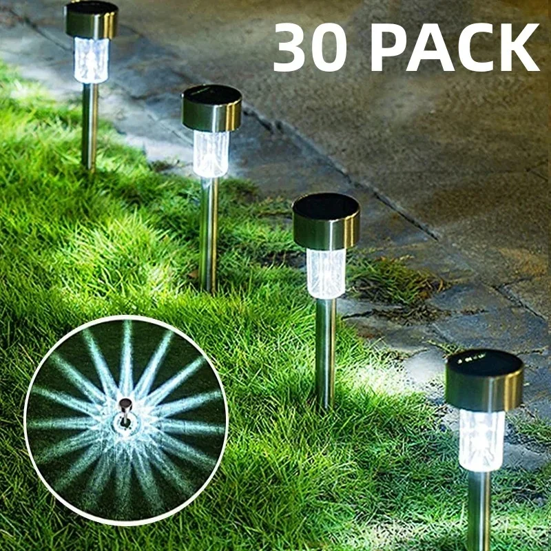 solar powered impermeavel luzes ao ar livre lampada do jardim caminho da paisagem quintal quintal gramado patio decorativo 30pack 01