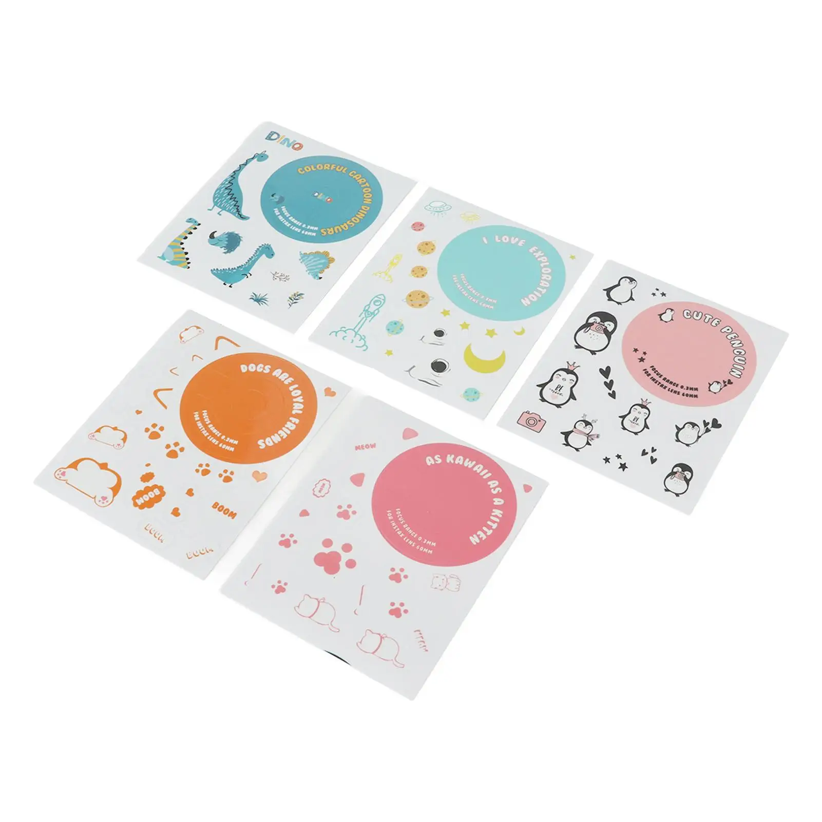 Adorable Cartoon DIY Stickers - 5 Unique Camera Designs for fuji Mini 11 Decor