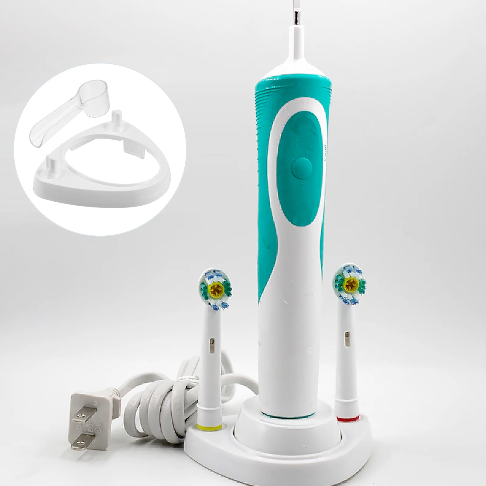 

2pcs Electric Toothbrush Holder Stand With Brush Head Covers Toothbrush Head Storage Rack For Rechargeable 2 Brush Heads