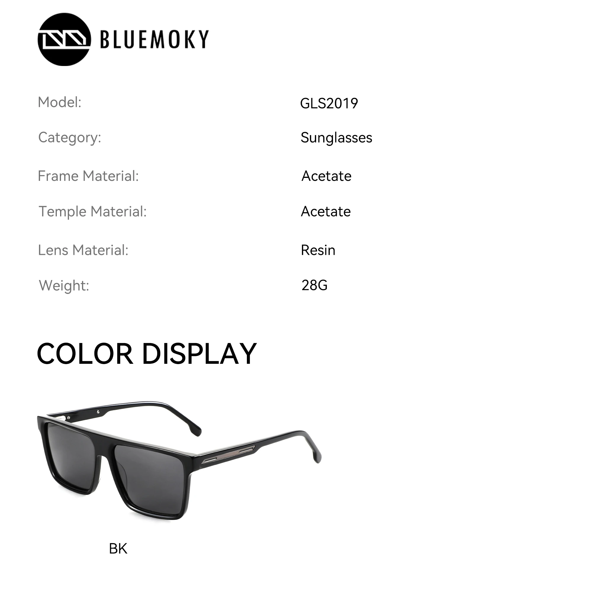 BLUEMOKY M Size Acetate Rectangle Prescription Sunglasses Male Progressive UV400 Polarized Optical Sun Glasses Myopia