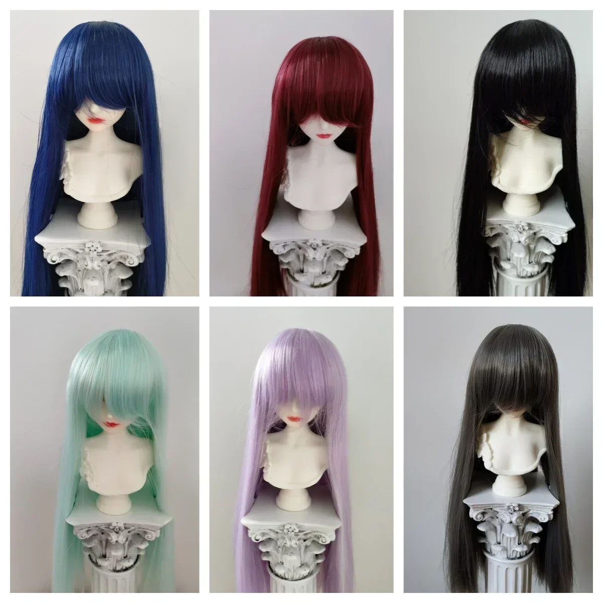 

(Парик куклы по индивидуальному заказу) для куклы Bjd SD 60/45/30 см, 1/3 1/4 1/6, 1/8, длинные прямые волосы с необрезанной челкой, аксессуары для кукол, без куклы