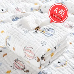 Serviette de bain en gaze à six couches, serviette d'emmaillotage en pur coton pour nouveau-né, serviette de bain pour bébé