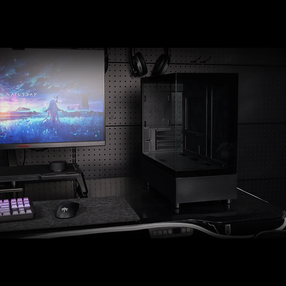 Xuanwu PRO Black PC Case Sea View Room Gaming Computer Desktop M-ATX Motherboard Support 360 Water Cooling 4090 Graphics Card