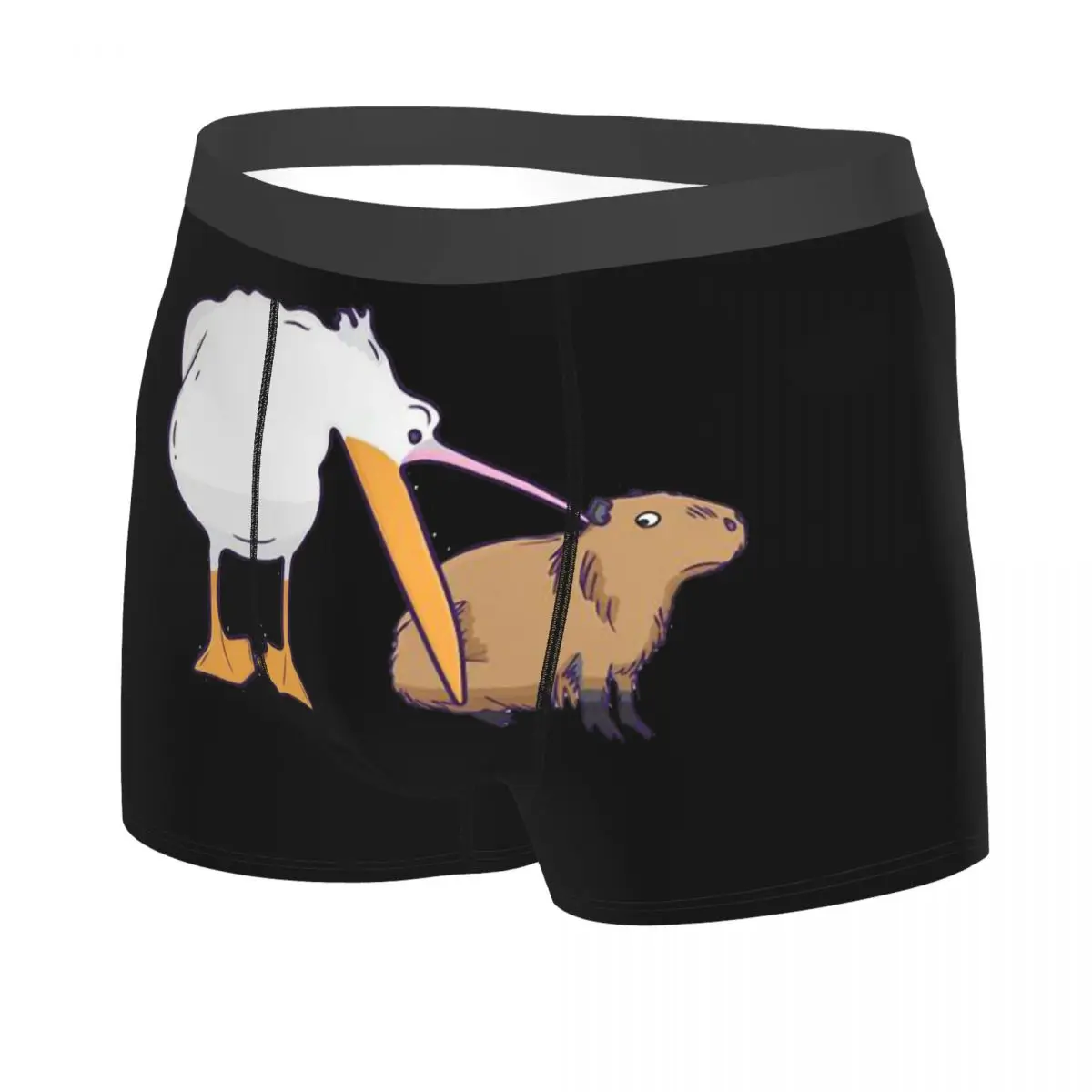 Pelican And Capybara Men Underpants, Highly Breathable printing Top Quality Birthday Gifts