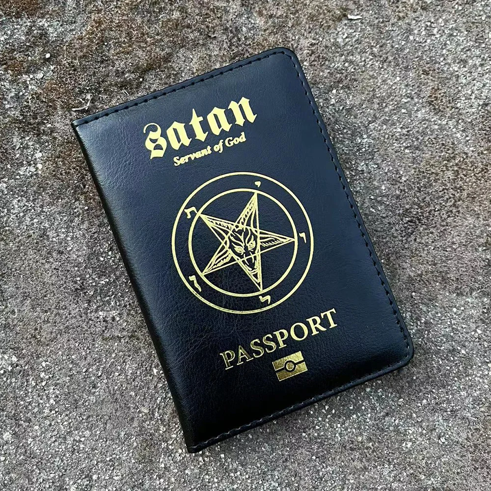 Ziege Baphomet Reisepasshülle Reisepasshülle Ziegenkopf Hexerei Hülle auf dem Reisepass – Detail 1