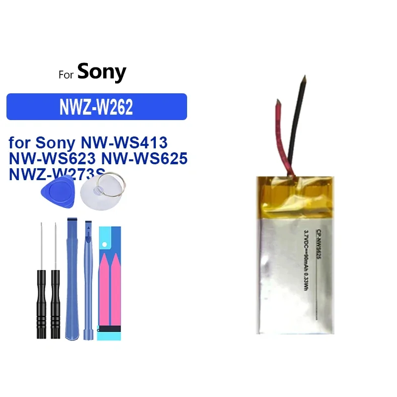 125mAh Headphones Battery for Sony NW-WS413, NW-WS623, NW-WS625, NWZ-W273S, NWZ-W274S, NWZ-W252, NWZ-W262, NWZ-W202 Headset