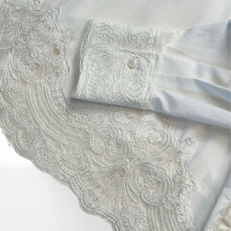 بسيطة من الدرجة العالية أنيقة طية صدر السترة الدانتيل الملمس المتقدم طباعة الحياة البرية الطبيعة ورسومات الحيوانات |   لعشاق الطبيعة AE0311