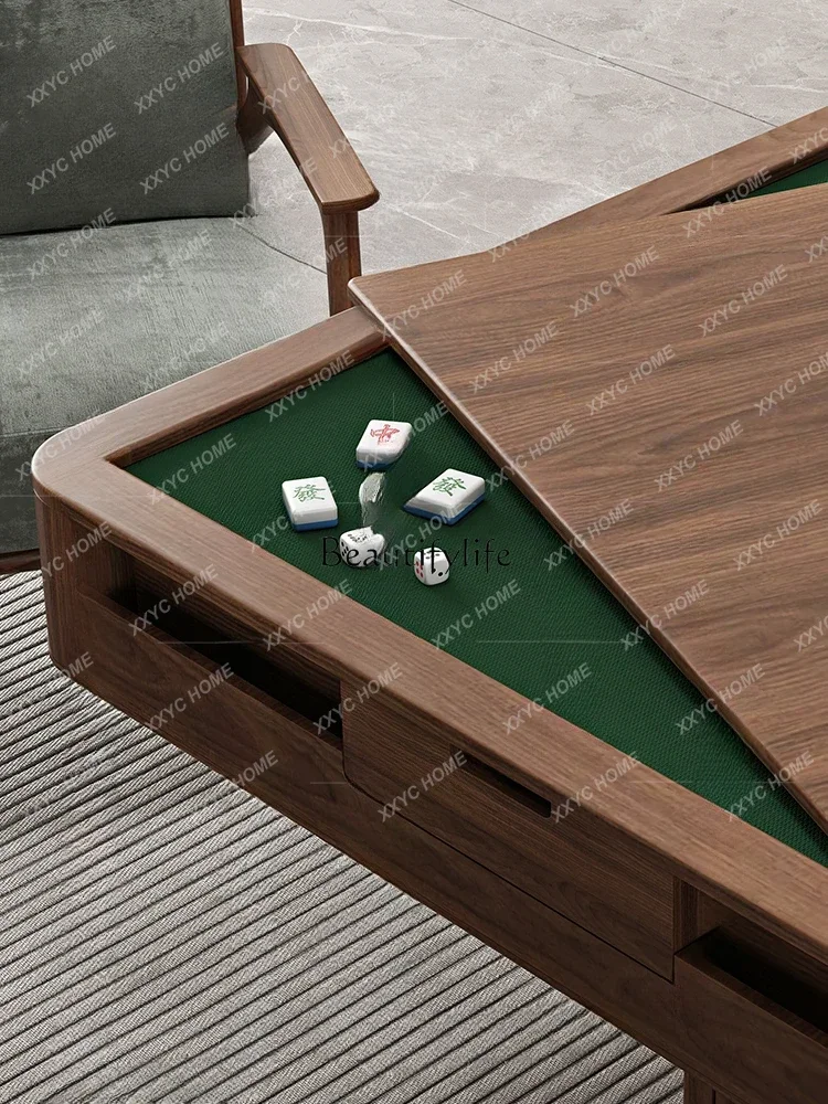 Новый китайский твердый стол для маджонга, североамериканский черный орех, автоматический стол для маджонга с электрическим отключением звука