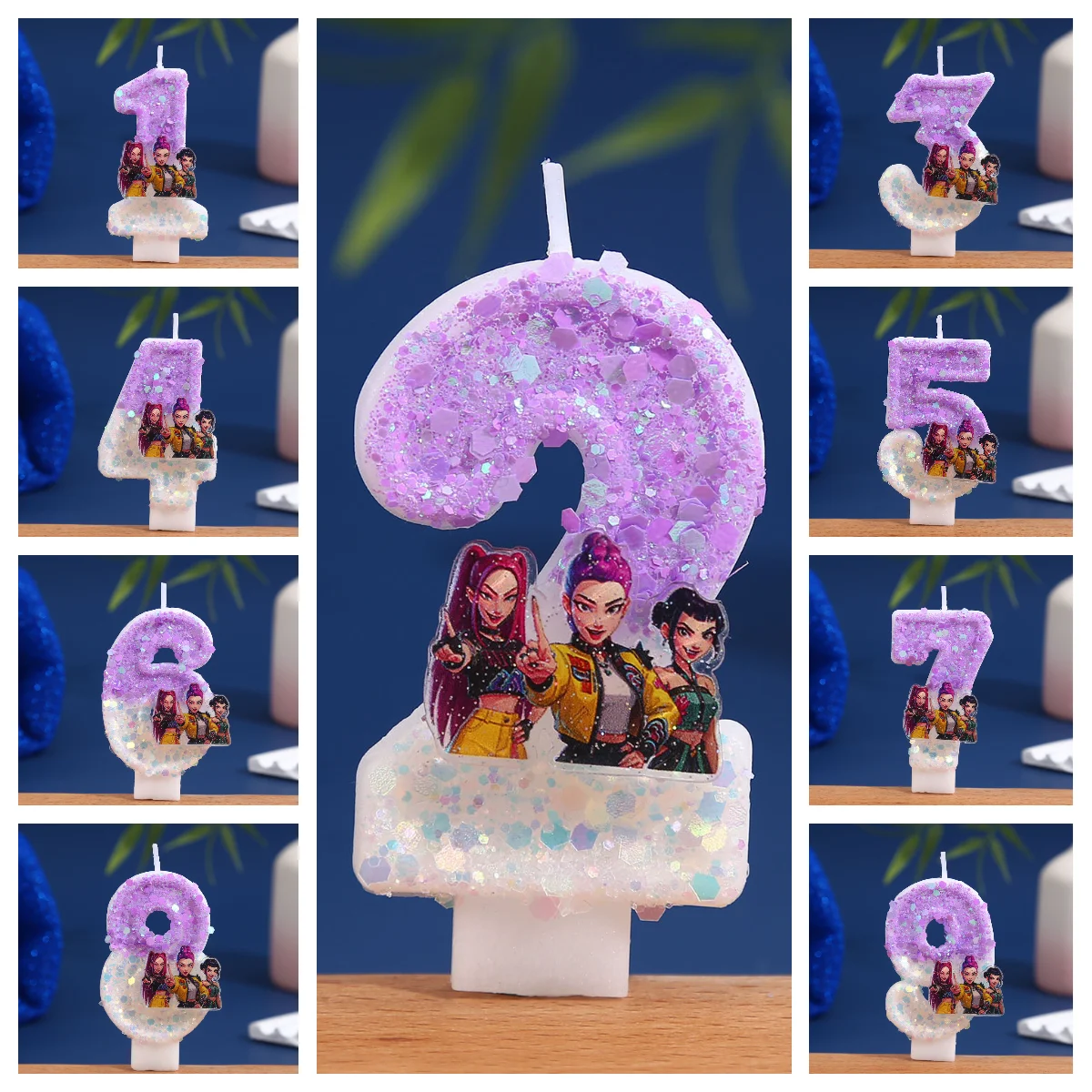 NOUVEAU Bougie Numérique Démon pour Décoration de Gâteau, Bougie Chiffre pour Gâteau, Décoration de Gâteau d'Anniversaire Kpop