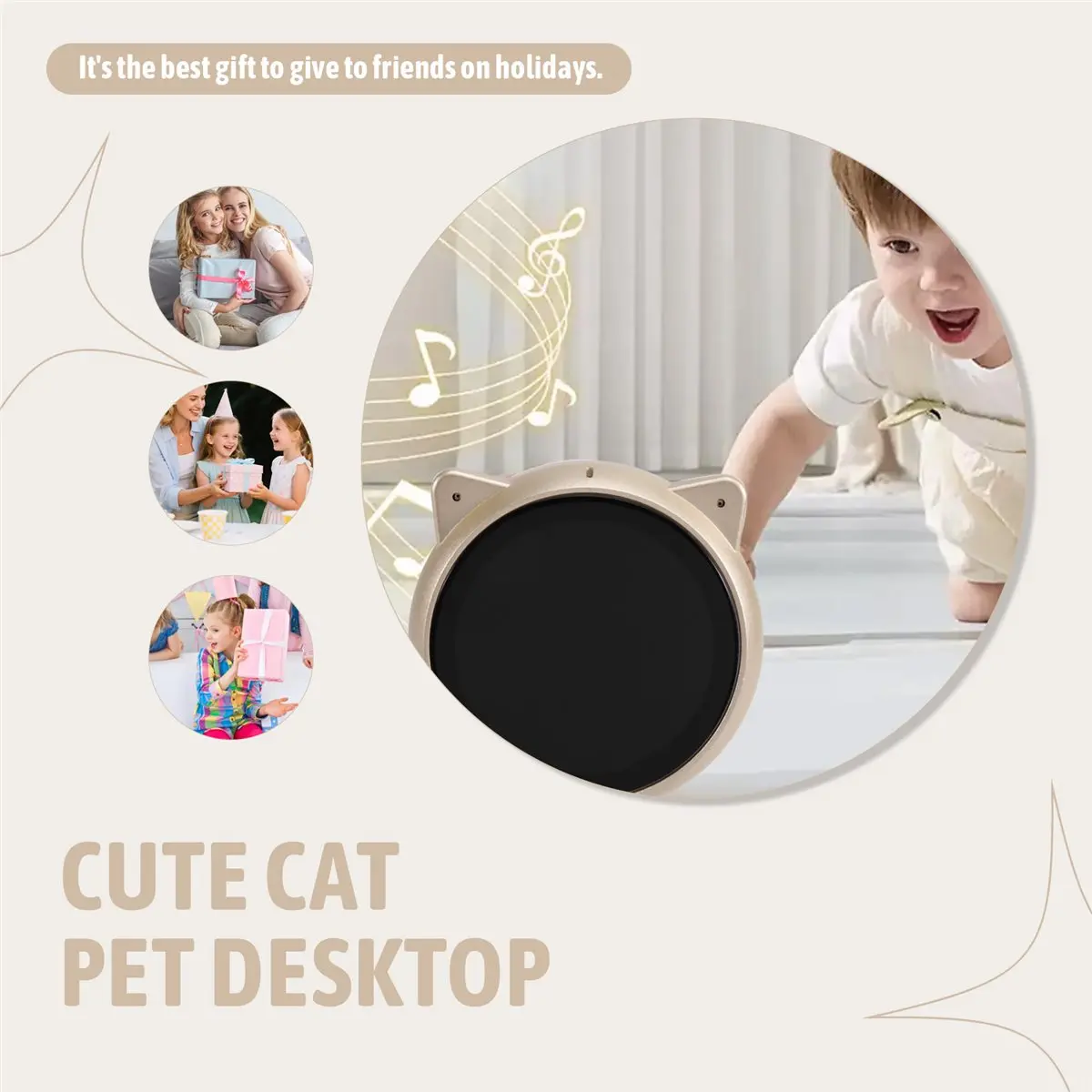 DT335 STOCK - Placa de Desarrollo de Robot de Chat con IA Inteligente de Ojos Grandes, Bluetooth con Pantalla LCD, Adorable Mascota de Escritorio con Forma de Gato