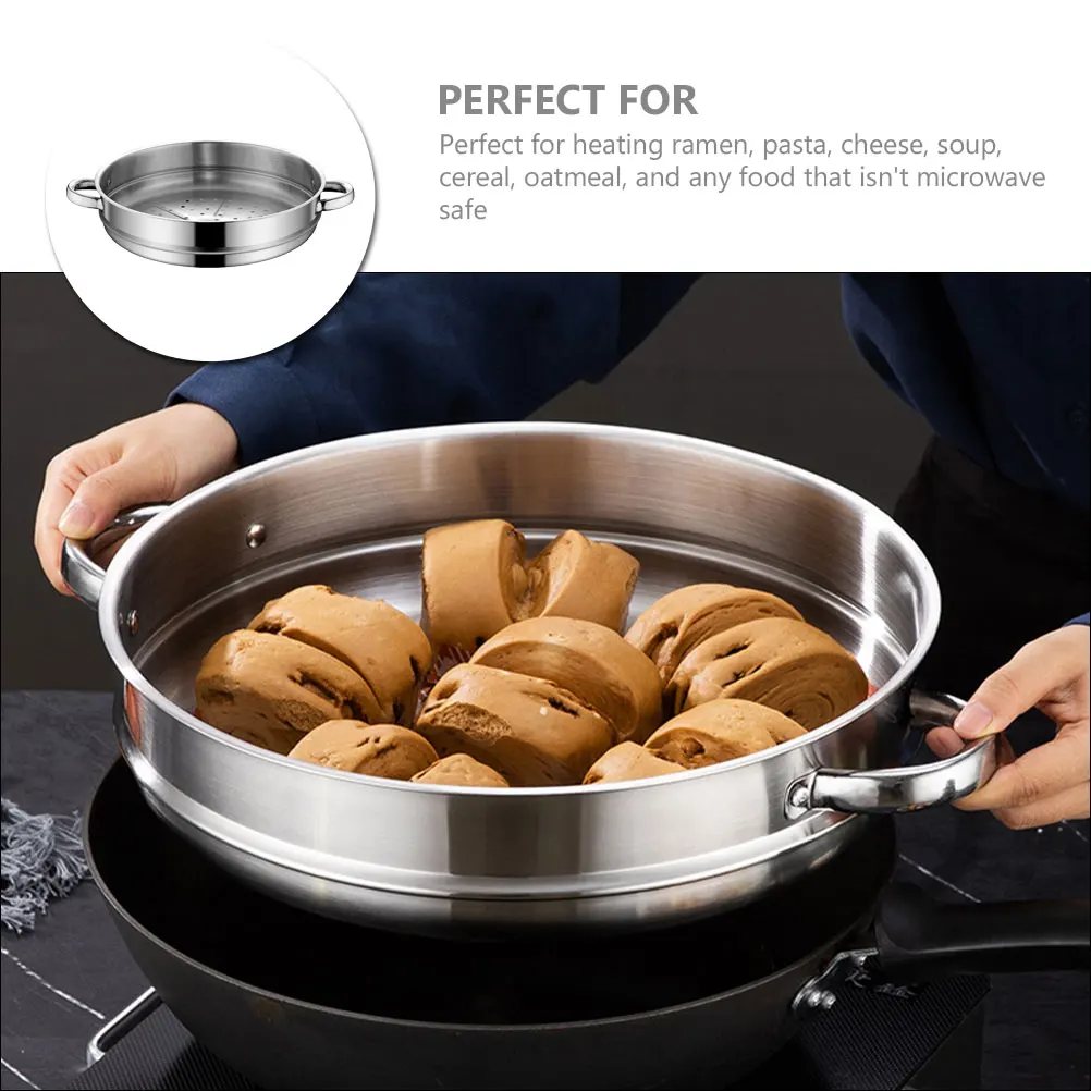 

Steam Round Bottom Steamed Grid Food Steaming Cookware Stainless Steel Rice Steamer Tray
