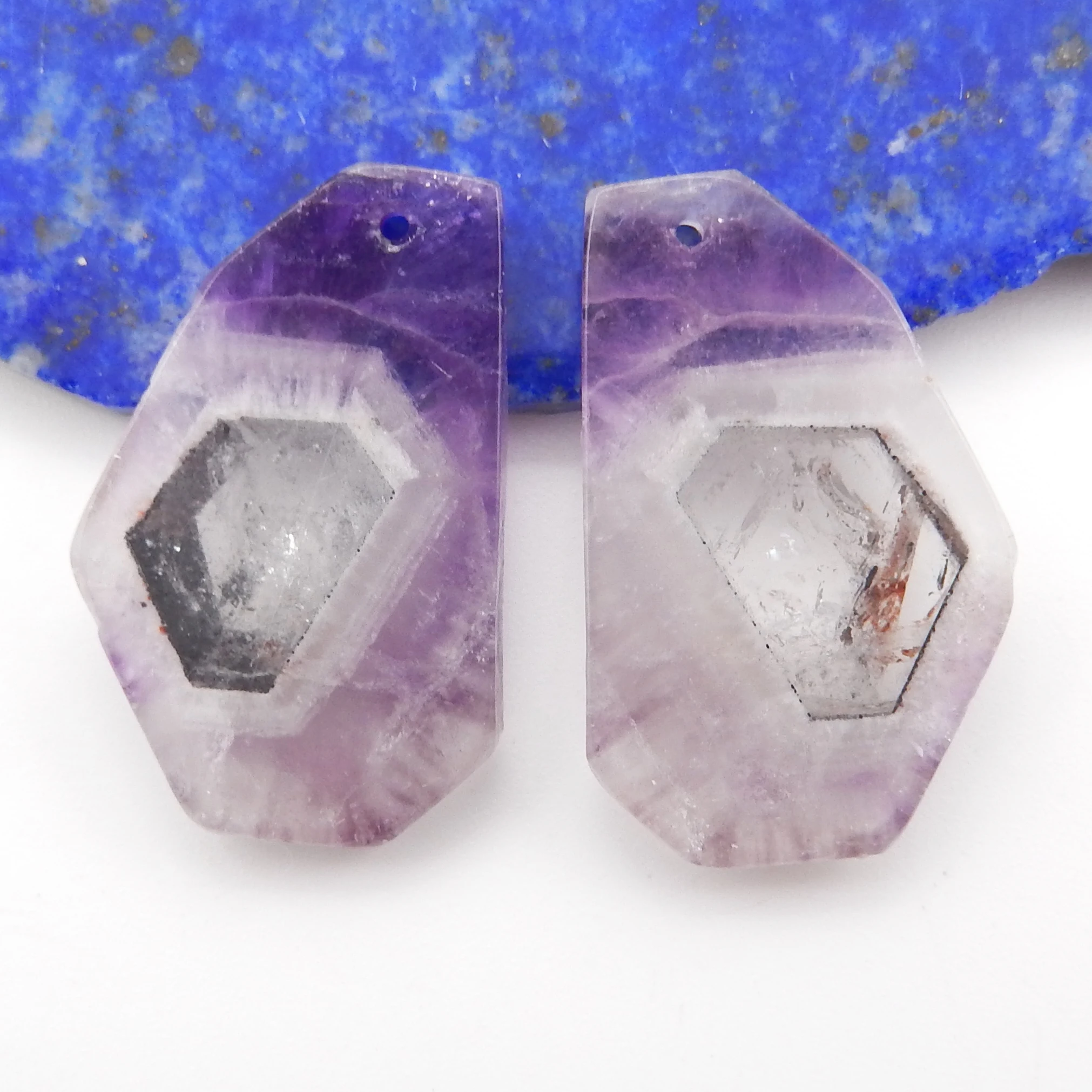 

Natural Amethyst Freedom Shape Earrings Beads For Jewelry Making , Fashion DIY Earring Semiprecious Stone