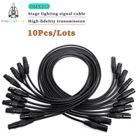 10pcs/lot 1-10Meter Length 3 Pin DMX Signal Line Connection 1M 10m Metal DMX Cable 3.5ft XLR For Stage Light Audio Moving Head