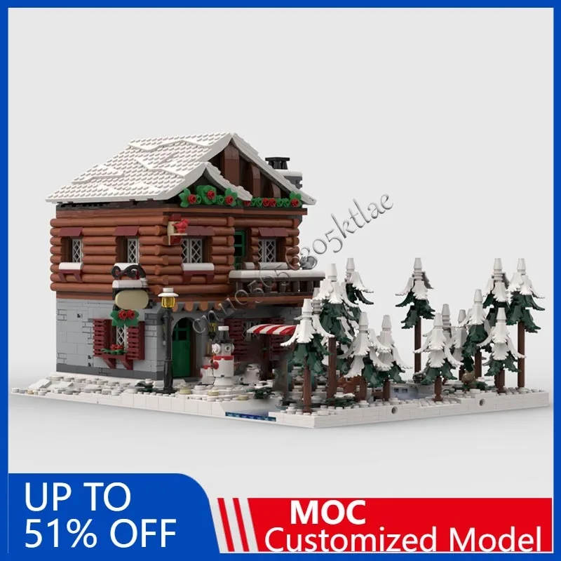 2872 قطعة MOC الشتاء قرية سلسلة الإفطار نزل بناء نموذج لتقوم بها بنفسك تخصيص تكنولوجيا اللغز الجمعية الإبداعية الاطفال اللعب الهدايا