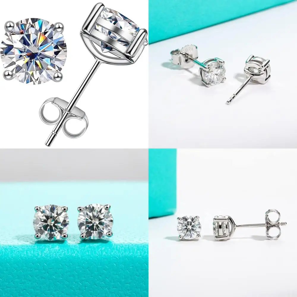 

Moissanite Stud Earrings in 10K Yellow Gold for Women - 0.6-4cttw, D Color, VVS1 Clarity, Sterling Silver, Classic Earrings