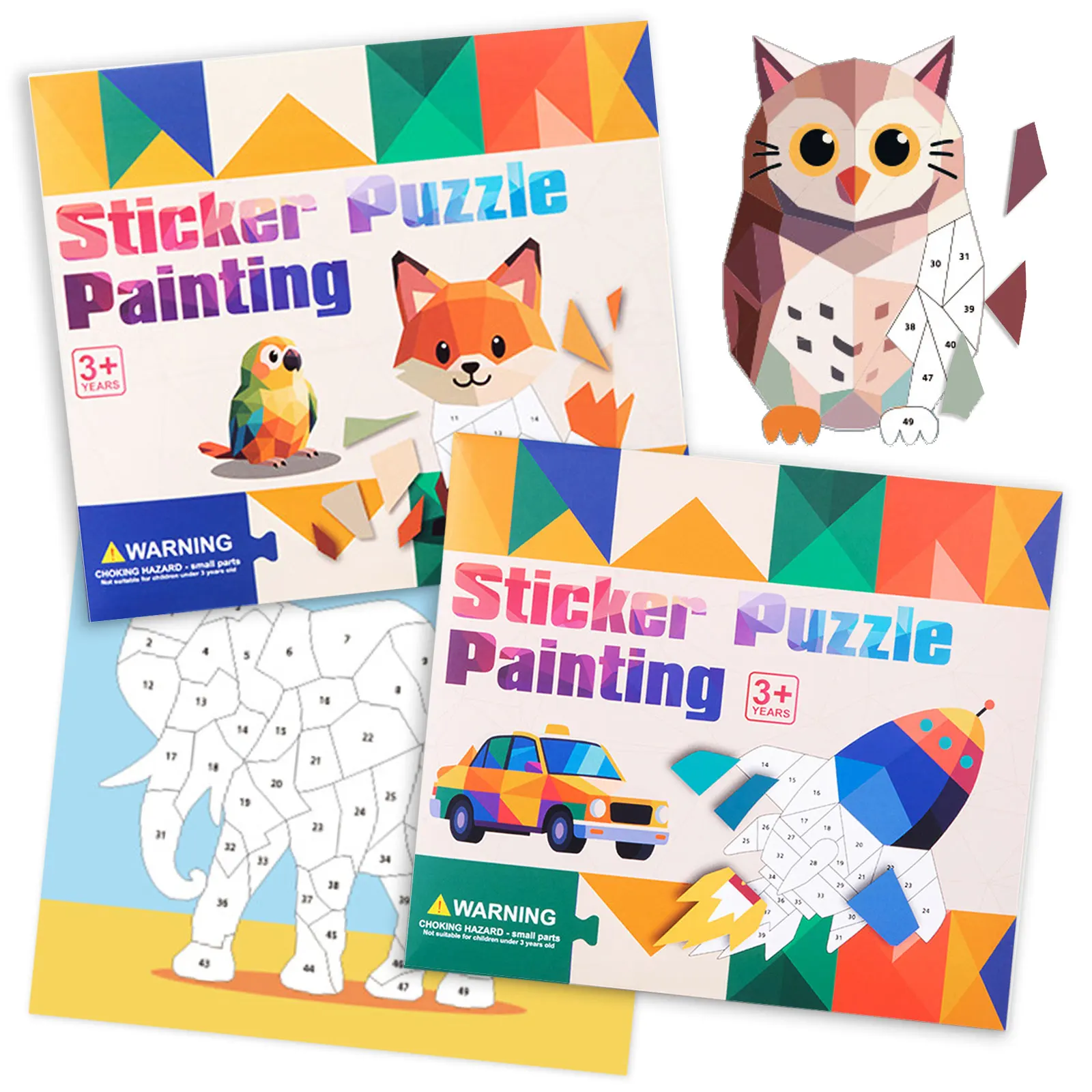 8 أنماط لغز ملصقات الحرف اليدوية للأطفال ملصق اللوحة هدية حفلة لصالح الإبداعات الحيوان Vechile الفن اللعب للأطفال Creativ