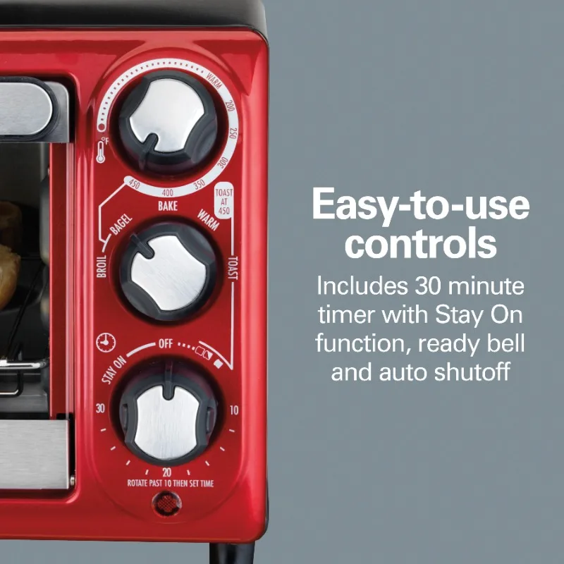 Hamilton Beach 4 Slice Toaster Oven, with 5 Versatile Cooking Modes