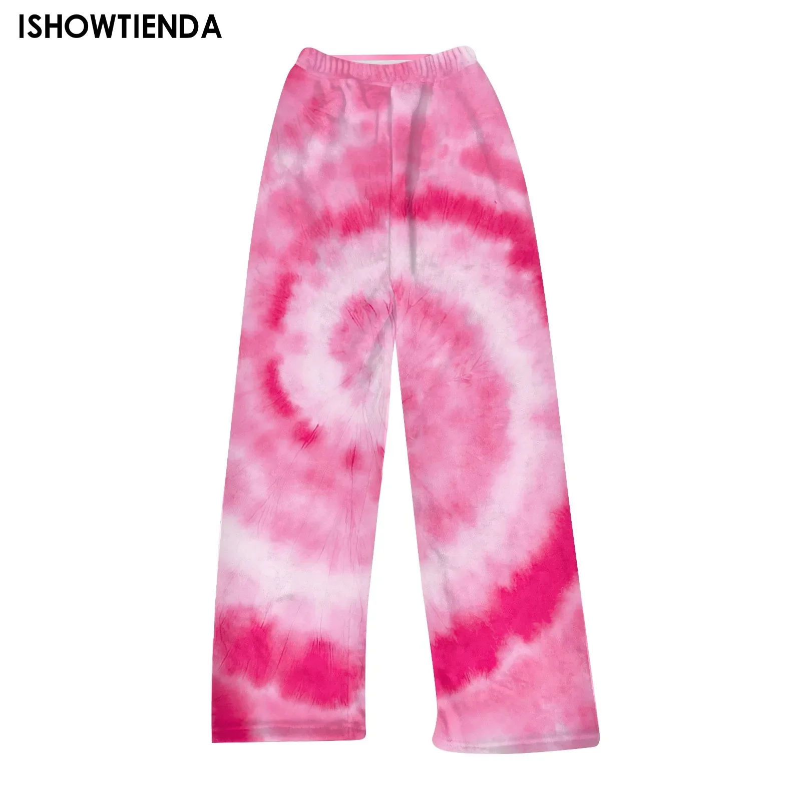 

2025 New Pants Fashion Casual Simple Comfortable Elastic Waist Printed Pants Large Size Printed High Waist Wide Leg Pants
