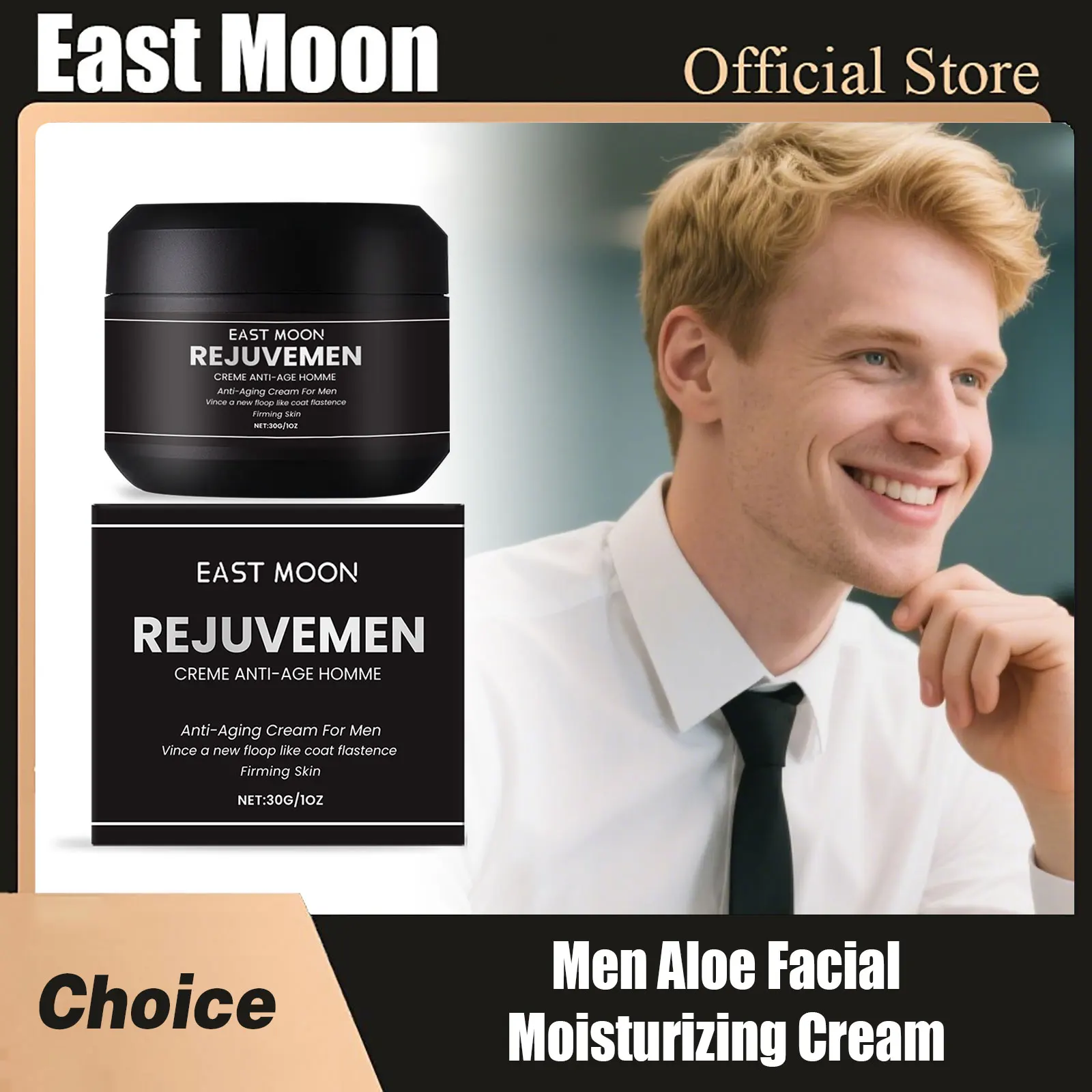 

East Moon Men Aloe Facial Moisturizing Cream Nourish Dry Lifting Firming Treatment Improving Elasticity Face Brightening Creams
