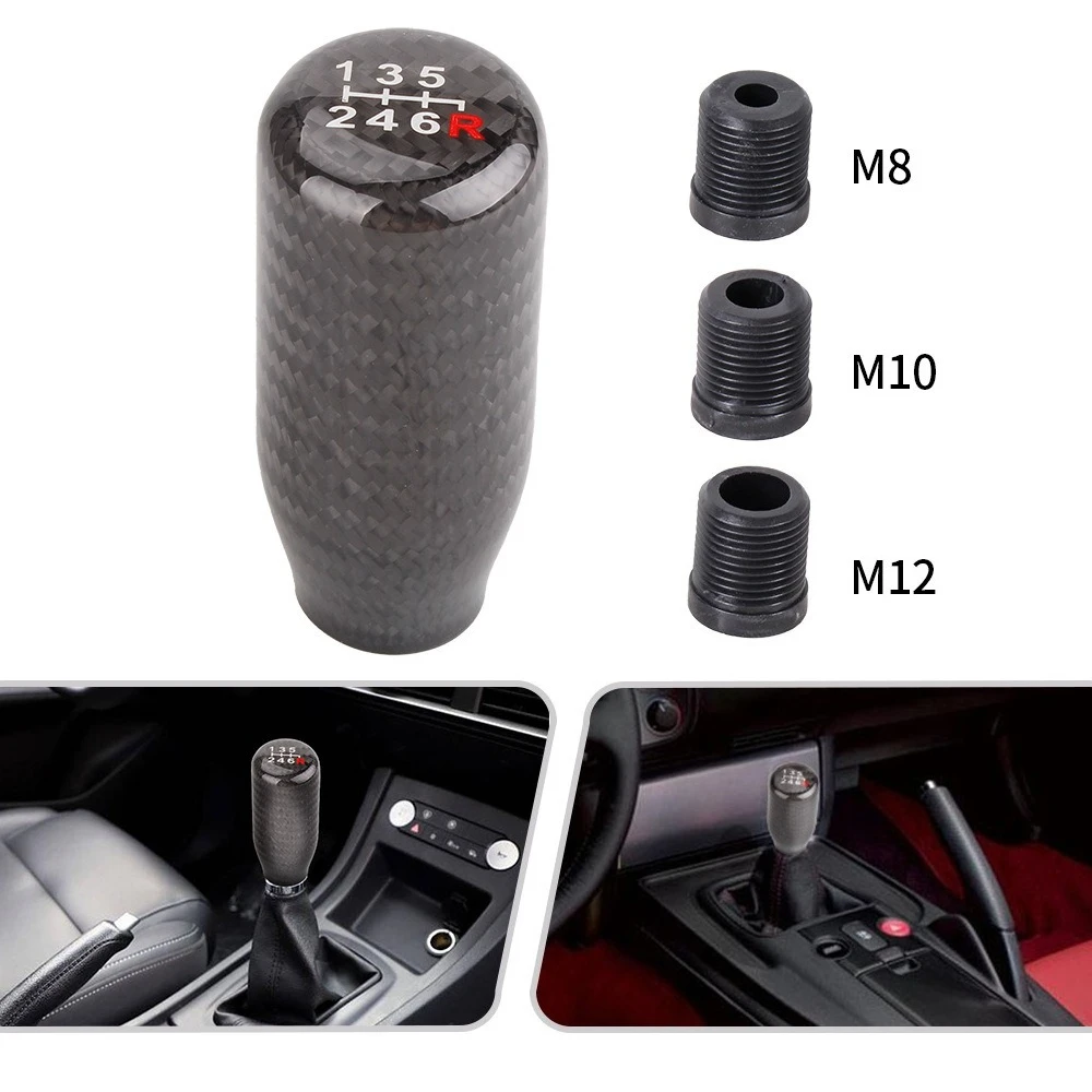 

Carbon Fiber Car Gear Shift Knob Reverse Lift Shifter Head Stick Handle Manual Gear Lever Modification Accessory Universal Fit