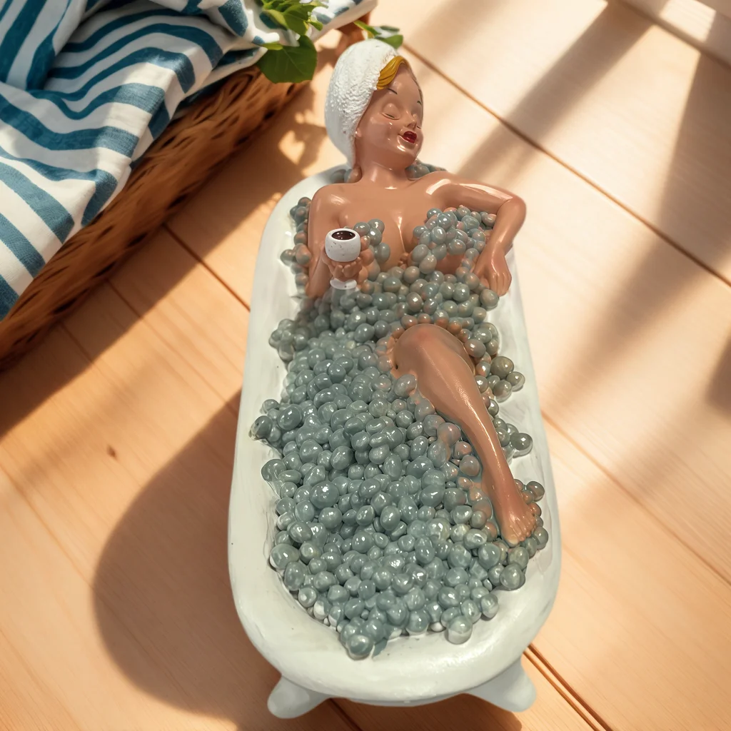 Harzfigurine Badende Frau Spardose Geschenkidee Dekoration