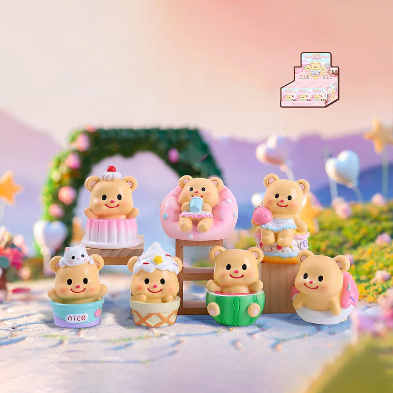 

6pcs Dessert Master Butter Bear Blind Box Kawaii Resin Model Desktop Decoration Surprise Box Children'S Toy Gifts Collectible