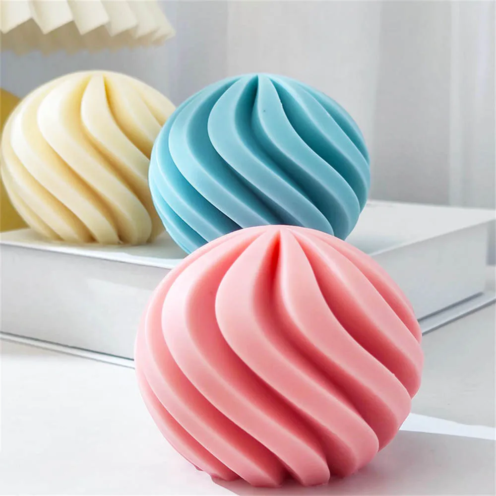 

Spiral Spherical Candles Mold 3D Handmade Aromatherapy Plaster Candle Making Candles Silicone Molds Epoxy Resin Molds Supplies