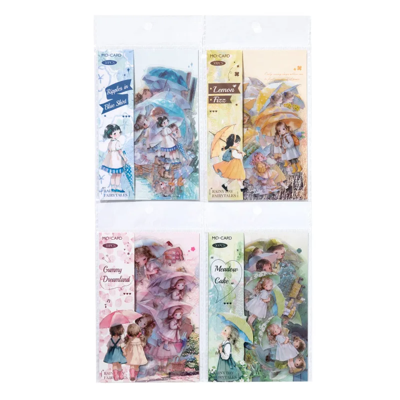 

24 компл./1 лот Kawaii наклейки для скрапбукинга дождливый сезон сказка мусорный журнал золотой планировщик канцелярские наклейки планировщик декоративные