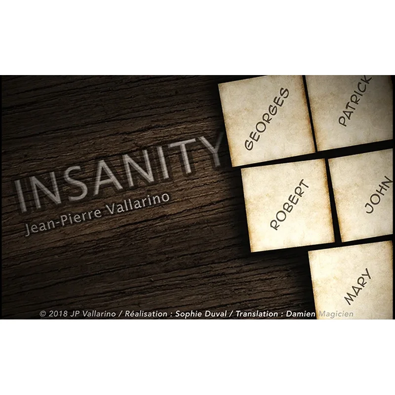 INSANITY (Gimmick and online instructions) by Jean-Pierre Vallarino Card Magic Tricks Illusions Close up Fun Magician Classic