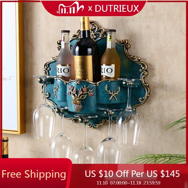 

Miniature Single Wine Holder Artistic Vertical Wall Mounted Wine Rack Living Room Support Bouteille De Vin Wall Decoration